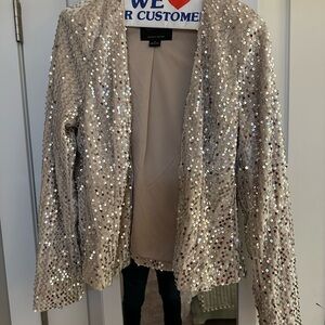 Sequin Embellished Jacket - Silver